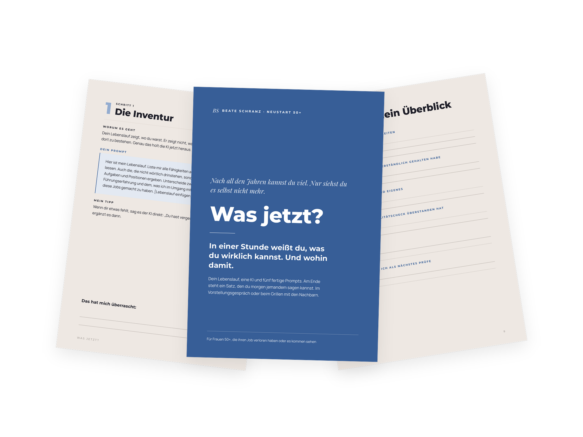Workbook Was jetzt?: Cover und zwei Innenseiten
